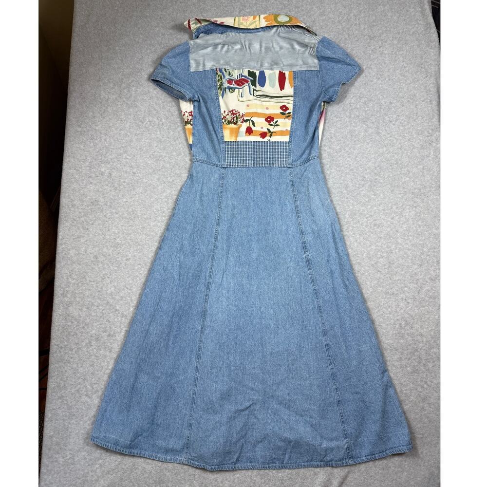 Vintage Petite Sophisticate Womens Size 6P Denim Patchwork Dress - Picture 2 of 14